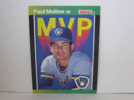 Paul Molitor MVP #BC-9 1989 Donruss Baseball Card